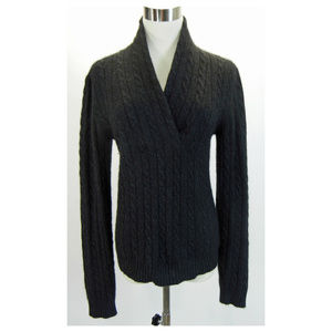 RALPH LAUREN 100% Cashmere Cable Shawl Sweater